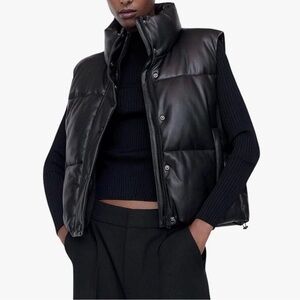 Zara Black Puffer Vest